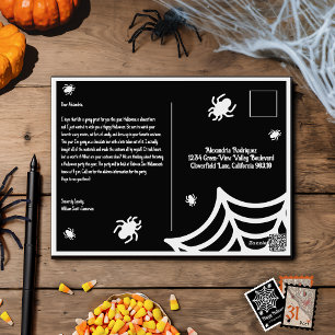 Personalisiert Spiderweb Halloween Feiertagspostkarte