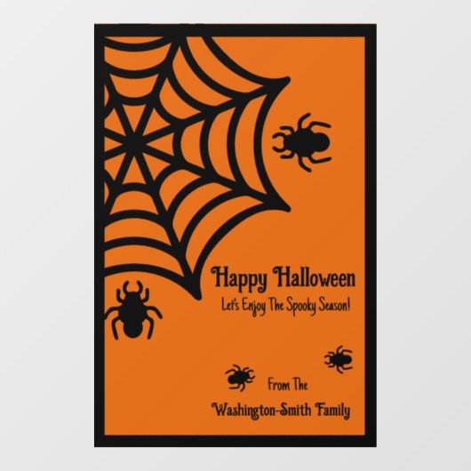 Personalisiert Spiderweb Halloween Fensteraufkleber (Blatt)