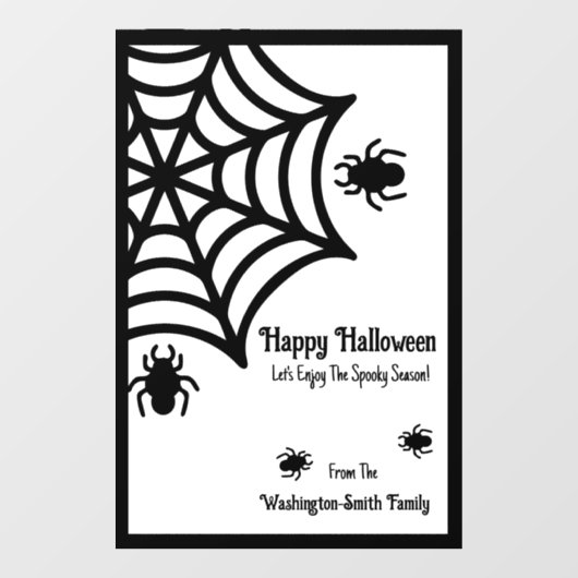 Personalisiert Spiderweb Halloween Fensteraufkleber (Blatt)