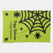 Personalisiert Spiderweb Halloween Geschirrtuch (Horizontal)