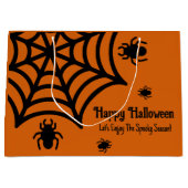 Personalisiert Spiderweb Halloween Große Geschenktüte (Vorderseite)
