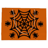 Personalisiert Spiderweb Halloween Große Geschenktüte (Rückseite)