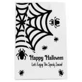 Personalisiert Spiderweb Halloween Mittlere Geschenktüte (Vorderseite)