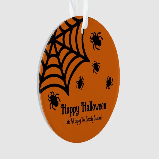 Personalisiert Spiderweb Halloween Ornament (Vorderseite)