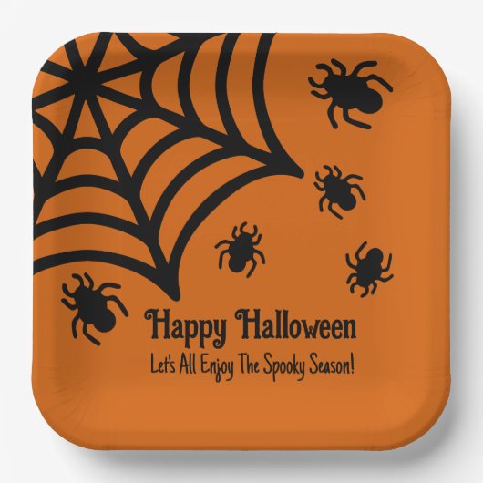 Personalisiert Spiderweb Halloween Pappteller (Vorderseite)