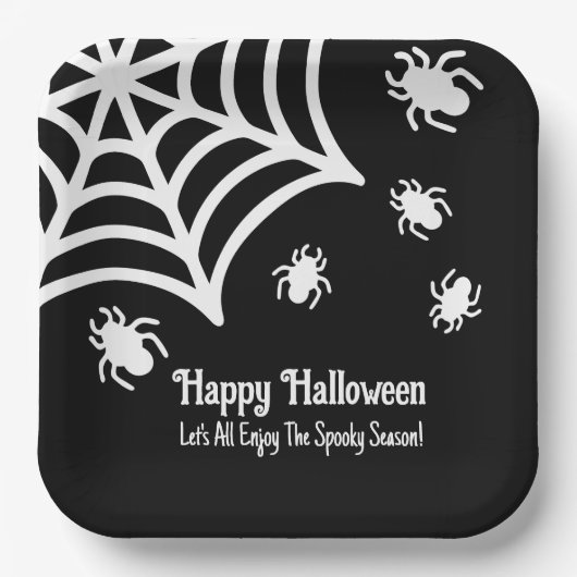 Personalisiert Spiderweb Halloween Pappteller (Vorderseite)