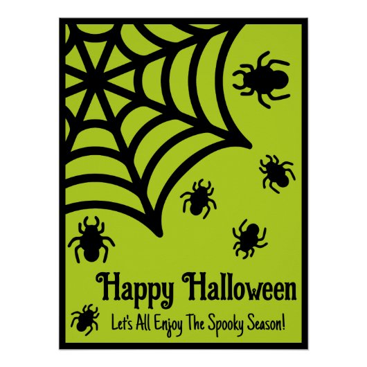 Personalisiert Spiderweb Halloween Poster (Vorderseite)