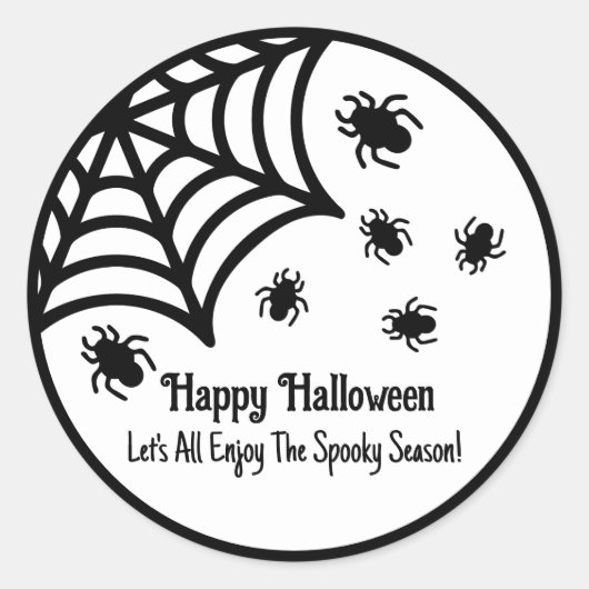 Personalisiert Spiderweb Halloween Runder Aufkleber (Vorderseite)