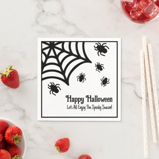 Personalisiert Spiderweb Halloween Serviette (Beispiel)