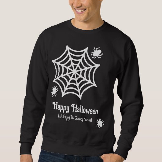 Personalisiert Spiderweb Halloween Sweatshirt (Vorderseite)