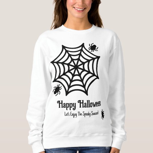Personalisiert Spiderweb Halloween Sweatshirt (Vorderseite)