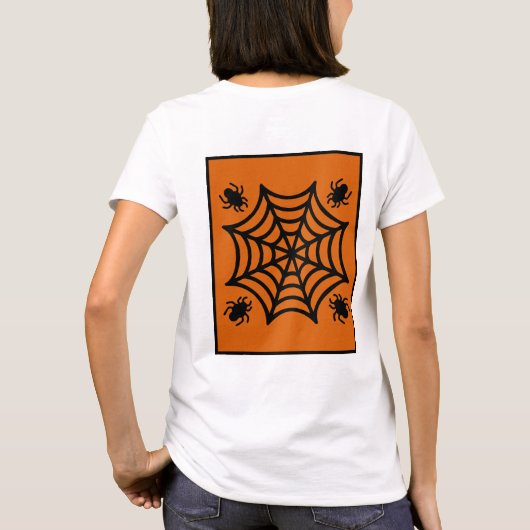 Personalisiert Spiderweb Halloween T-Shirt (Rückseite)