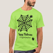 Personalisiert Spiderweb Halloween T-Shirt (Vorderseite)