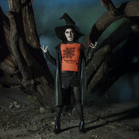 Personalisiert Spiderweb Halloween T-Shirt