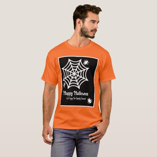 Personalisiert Spiderweb Halloween T-Shirt (Vorne ganz)