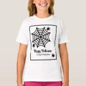 Personalisiert Spiderweb Halloween T-Shirt (Vorderseite)