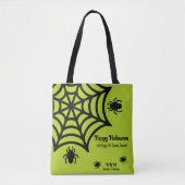 Personalisiert Spiderweb Halloween Tasche (Vorderseite)
