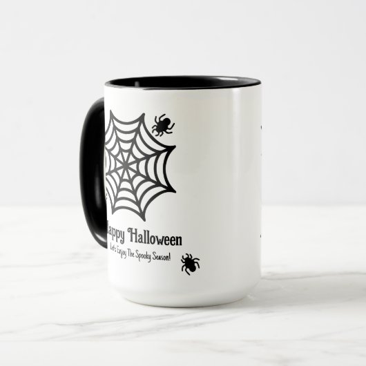 Personalisiert Spiderweb Halloween Tasse (Vorderseite Links)