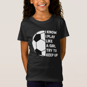 Personalisiert spiele ich wie ein Girl-Fußball T-Shirt