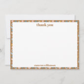 Personalisiert spielend Retro Earthy Baby Dusche Dankeskarte (Vorderseite)