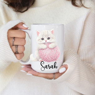 Personalisiert Spielzeit-Tasse mit Katzen-Garn Kaffeetasse