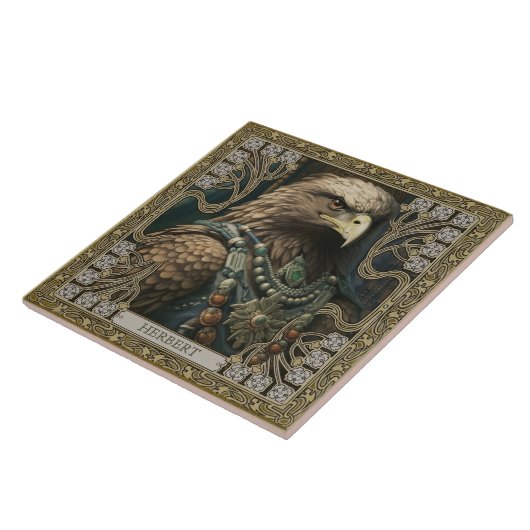 Personalisiert Spirit Eagle Tribal Altarpiece Fliese (Seite)