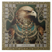 Personalisiert Spirit Eagle Tribal Altarpiece Fliese (Vorderseite)