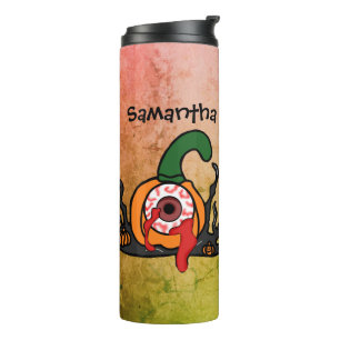 Personalisiert Spooky Bloodshot Pumpkin Thermosbecher