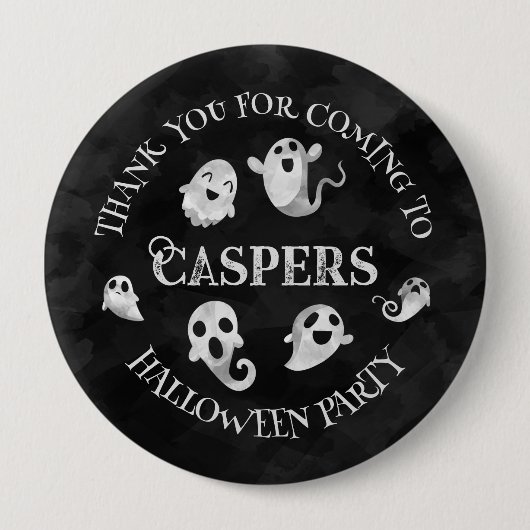 Personalisiert Spooky Ghost Halloween Button-Abzei Button (Vorderseite)