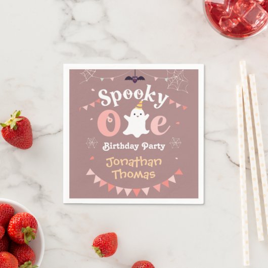 Personalisiert Spooky Halloween Geburtstag Napkins Serviette (Beispiel)