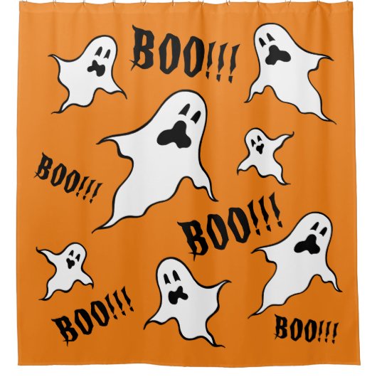 Personalisiert Spooky Halloween-Geister Duschvorhang (Vorderseite)