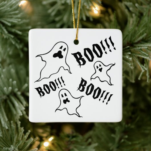 Personalisiert Spooky Halloween-Geister Keramikornament (Baum)