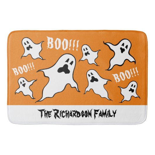 Personalisiert Spooky Halloween Ghosts Bath Mat Badematte (Vorderseite)