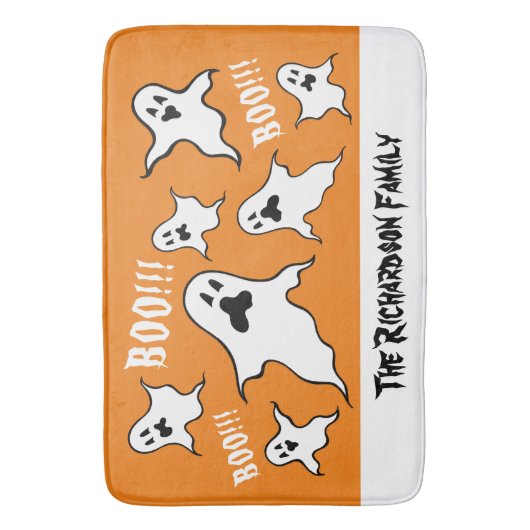 Personalisiert Spooky Halloween Ghosts Bath Mat Badematte (Vorderseite Vertikal)