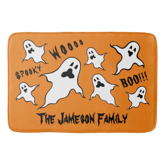 Personalisiert Spooky Halloween Ghosts Bath Mat Badematte (Vorderseite)