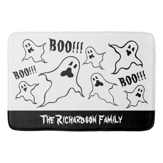 Personalisiert Spooky Halloween Ghosts Bath Mat Badematte (Vorderseite)