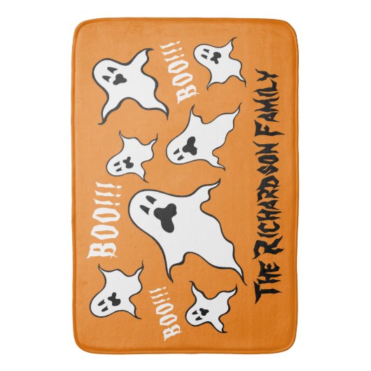Personalisiert Spooky Halloween Ghosts Bath Mat Badematte (Vorderseite Vertikal)