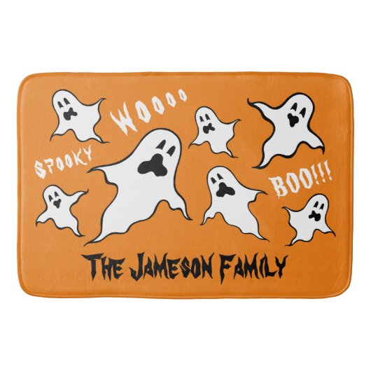 Personalisiert Spooky Halloween Ghosts Bath Mat Badematte (Vorderseite)