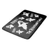 Personalisiert Spooky Halloween Ghosts Bath Mat Badematte (Schrägansicht)