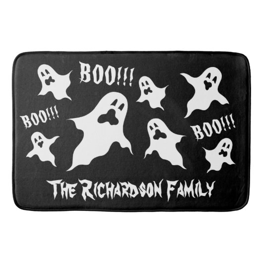 Personalisiert Spooky Halloween Ghosts Bath Mat Badematte (Vorderseite)