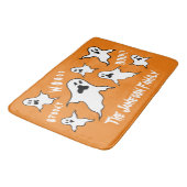 Personalisiert Spooky Halloween Ghosts Bath Mat Badematte (Schrägansicht)