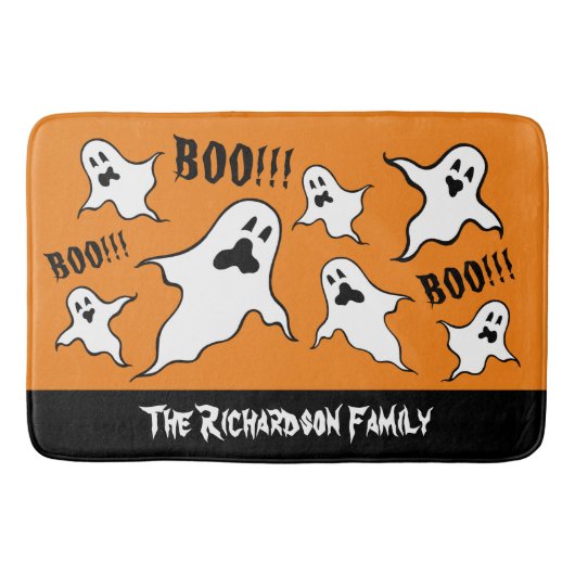Personalisiert Spooky Halloween Ghosts Bath Mat Badematte (Vorderseite)