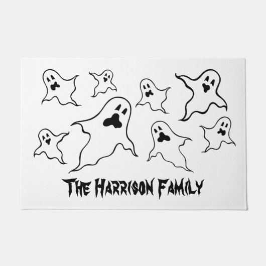 Personalisiert Spooky Halloween Ghosts Doormat Fußmatte (Vorderseite)