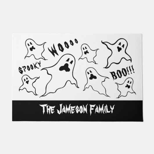 Personalisiert Spooky Halloween Ghosts Doormat Fußmatte (Vorderseite)
