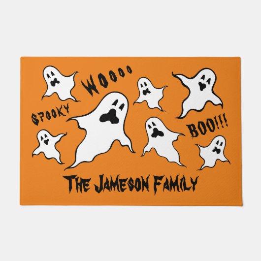 Personalisiert Spooky Halloween Ghosts Doormat Fußmatte (Vorderseite)