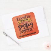 Personalisiert Spooky Halloween Quadratischer Aufkleber (Umschlag)