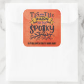 Personalisiert Spooky Halloween Quadratischer Aufkleber (Tasche)