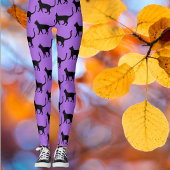 Personalisiert Spooky Lila Halloween-Schwarzkatzen Kaffeetasse