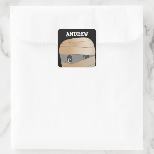 Personalisiert Spooky Mummy Halloween Sticker (Tasche)