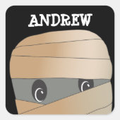 Personalisiert Spooky Mummy Halloween Sticker (Vorderseite)
